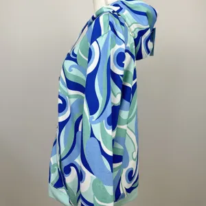 Hill House Allie Zip Up Sweatshirt Hoodie Kaleidoscopic Beach Blue Fleece S NWT thumbnail 8