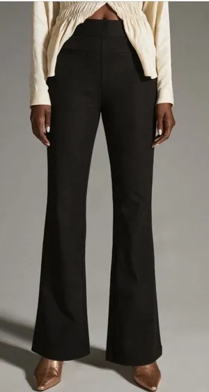 Anthropologie‎ Maeve slim flare pants black 1X thumbnail 1