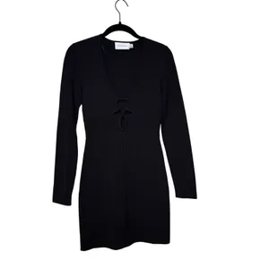 Revolve Significant Other Black Knit Long Sleeve Mini Dress Size 4 thumbnail 2