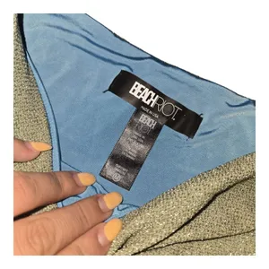 BEACH RIOT Bikini Set Kenzie Top Zuri Bikini Bottom‎ Beryl Green Size: M thumbnail 4