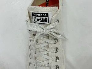 Converse Low Top Canvas Sneakers - Off-White with Red Accent B32 thumbnail 5