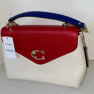 NWT Coach Red and White Leather Crossbody Bag thumbnail 3