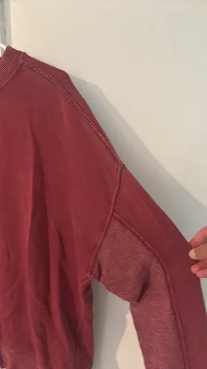 Aerie Red Crewneck Oversized Medium thumbnail 2