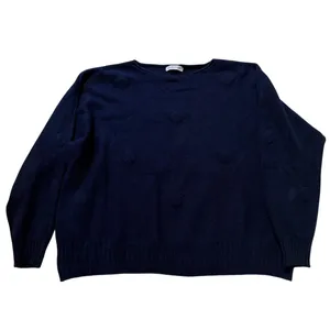 House of Tweed Navy Textured Dot Sweater One Size — Scotland thumbnail 5