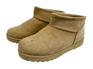 SO Goods for Life Tan Faux Suede Fur‎ Lined Short Ankle Boots Womens Size 7.5 thumbnail 1