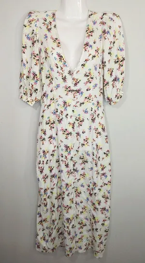 AFRM Floral V-Neck Midi‎ Dress - XS - Multicolor V-Neck Summer Party Boho thumbnail 1