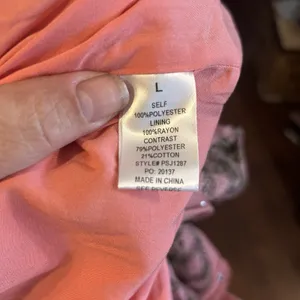 Polagram Pink Plaid Mixed Media Snap Front Shacket Jacket PSJ1287 Womens Large thumbnail 8