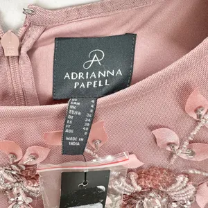 Adrianna Papell Beaded Sequin Dress Pink Floral Party Glam Cocktail US 4 NWT thumbnail 11