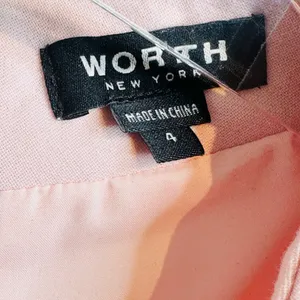 Worth Blush Pastel Pink Beaded Collar Wool Blend Shift Long Sleeve Dress thumbnail 10