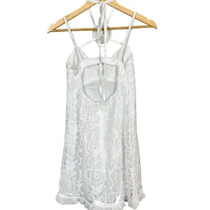 For Love and Lemons White Lace Floral Choker Neck Harriet Mini Dress Medium NWT thumbnail 6