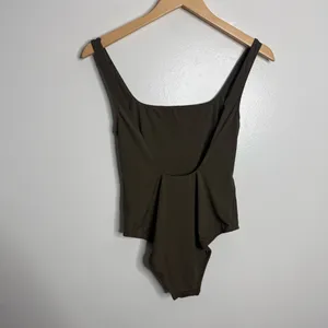 NWT Massimo Dutti One Piece‎ Swimsuit Straight Neckline Olive Green Size Small thumbnail 4