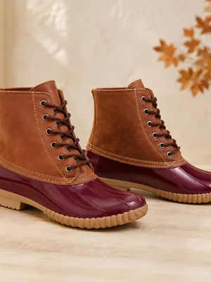 Burgundy Merlot Waterproof Duck Boots Women’s US 7 NWT thumbnail 2