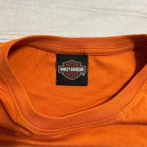 Harley-Davidson Shirt Womens Medium Orange Graphic Tee Crew Neck Casual Biker‎ thumbnail 3