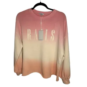 Rails Reeves Pink Peach dip‎ dye sweatshirt NWT Size Small thumbnail 5