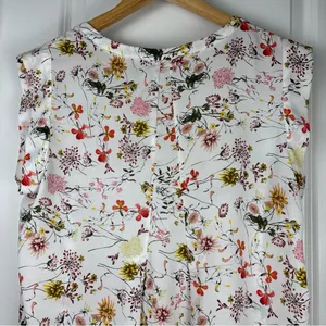 Pleione Women's Floral Print Sleeveless Blouse White Multi Size Large (L) thumbnail 12
