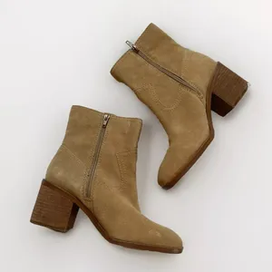 Suede Leather Sand Western Livie Bootie thumbnail 3