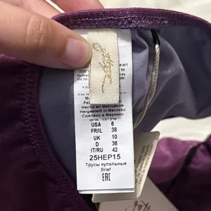 💙💖 NWT Gottex Luma High End‎ High Waist Metallic Purple Swim Bikini Bottom thumbnail 4