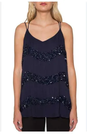 NWT Willow and Clay Strappy Sequin Top Size S B8.1 thumbnail 1