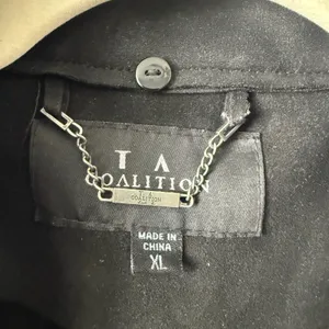 TA Coalition‎ sz XL Black Faux Suede Moto Biker Jacket Punk Goth thumbnail 4