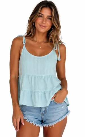 Cotton On Light Blue Sleeveless Blouse thumbnail 1