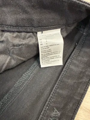 American Eagle black distressed stretch denim shorts thumbnail 4