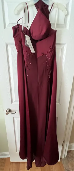 David’s Bridal Burgundy Dress thumbnail 1