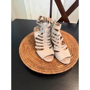 Audrey Brooke Womens Beige Suede Cage Gladiator Sandals Cone Heel‎ Size 9 thumbnail 7