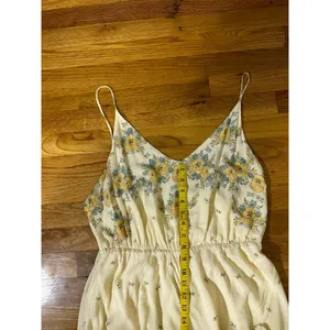 Urban Outfitters Yellow Floral Handkerchief Spaghetti Strap Midi Dress Large thumbnail 6