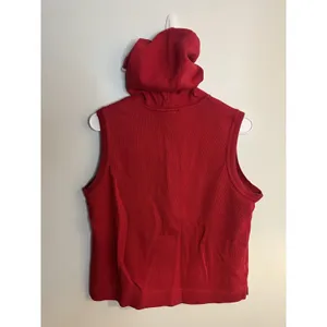Talbots Sweater Vest Wm Med Red Hooded Full Zip Pockets Knit Cotton Athleisure thumbnail 4