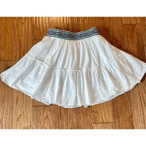 Ramy brook Mickey white mini skirt with blue embroidered waist size 0 thumbnail 3