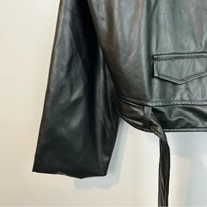 NWT PrettyLittleThing Black Faux Leather PU Biker/Moto Jacket Plus Size XL thumbnail 14