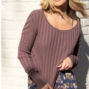 Natural Life Patti Ribbed Knit Layering Sweater XL Boho Chic Feminine Cottage thumbnail 3
