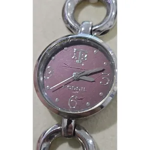 Fossil College Collection Texas A‎ & M Logo Maroon Face Silver Chain Watch thumbnail 9