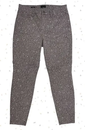 Talbots Gray Pants Leopard Print Jeggings Skinny Jeans Casual Office Fit Size 12 thumbnail 1