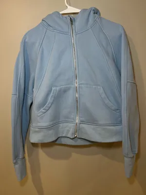 Anrabess Scuba Inspired Full Zip Light Blue Women's Hoodie Jacket thumbnail 1