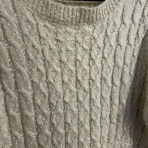 POL Women's Size Medium Sweater‎ Pullover Cable Knit Oversized Loose Fit Cream thumbnail 6