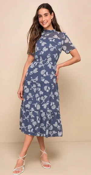 Lulus Floral Midi Dress thumbnail 1