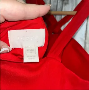 J.Crew Sinclair Vivid Poppy Silk Halter Dress | 0P thumbnail 8