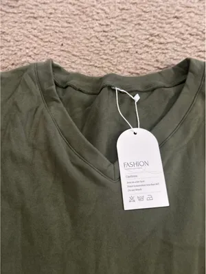 C445 woman 2xl long sleeve green top shirt warm comfy extra soft thumbnail 3