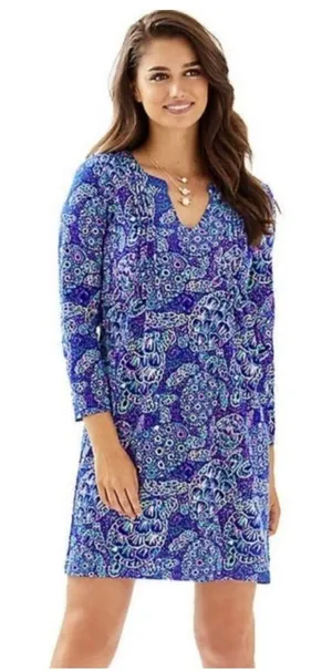 Lilly Pulitzer Aubrey Take It Slow Lapis Lazuli SPF 50+ Dress Size Small thumbnail 1