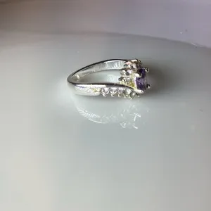 Faux Amethyst Crystal Ring Silver thumbnail 9
