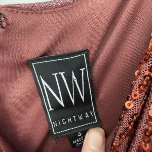 NW Nightway‎ Size 4 Sequin Maxi Dress Off the Shoulder Slit Evening Event Gown thumbnail 6