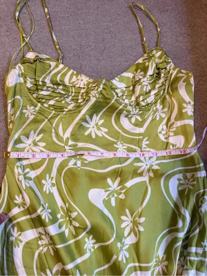 ASTR THE LABEL Mabel Celery Floral Midi Slip Dress Size M thumbnail 10