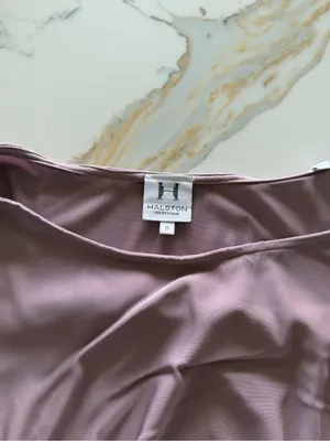 Halston Heritage Mauve Pink Long Sleeve Tie-Waist‎ Dress thumbnail 4