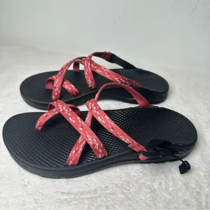 Chaco Arch Support Women's Sandals in Pink Adjustable Straps in Black Sole W9 thumbnail 2