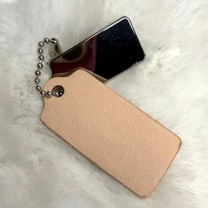 1.5" COACH Cream Silver Hang Tag Key Fob Bag Charm Set thumbnail 2
