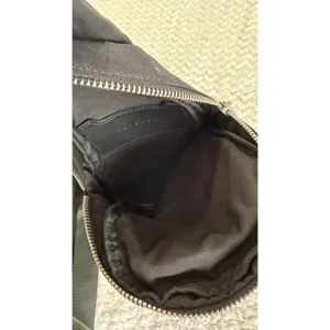 TopShop Black Nylon Sling Bag Crossbody Backpack Adjustable Silver Hardware thumbnail 7