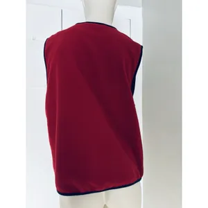 Vintage Erika Sport Womens Fleece Vest Red Embroidered Bells Holiday Christmas M thumbnail 2