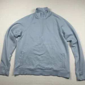 Lululemon Engineered Warmth Half Zip Blue Linen Merino Wool Women’s Size 12 thumbnail 3