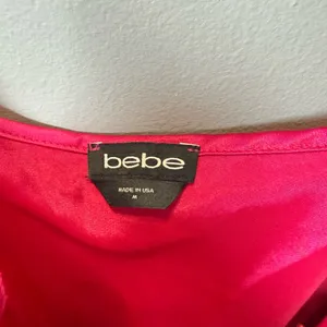 Bebe Women's Satin Cowl Neck Slip Midi Dress Fuchsia‎ Pink Size Medium thumbnail 4